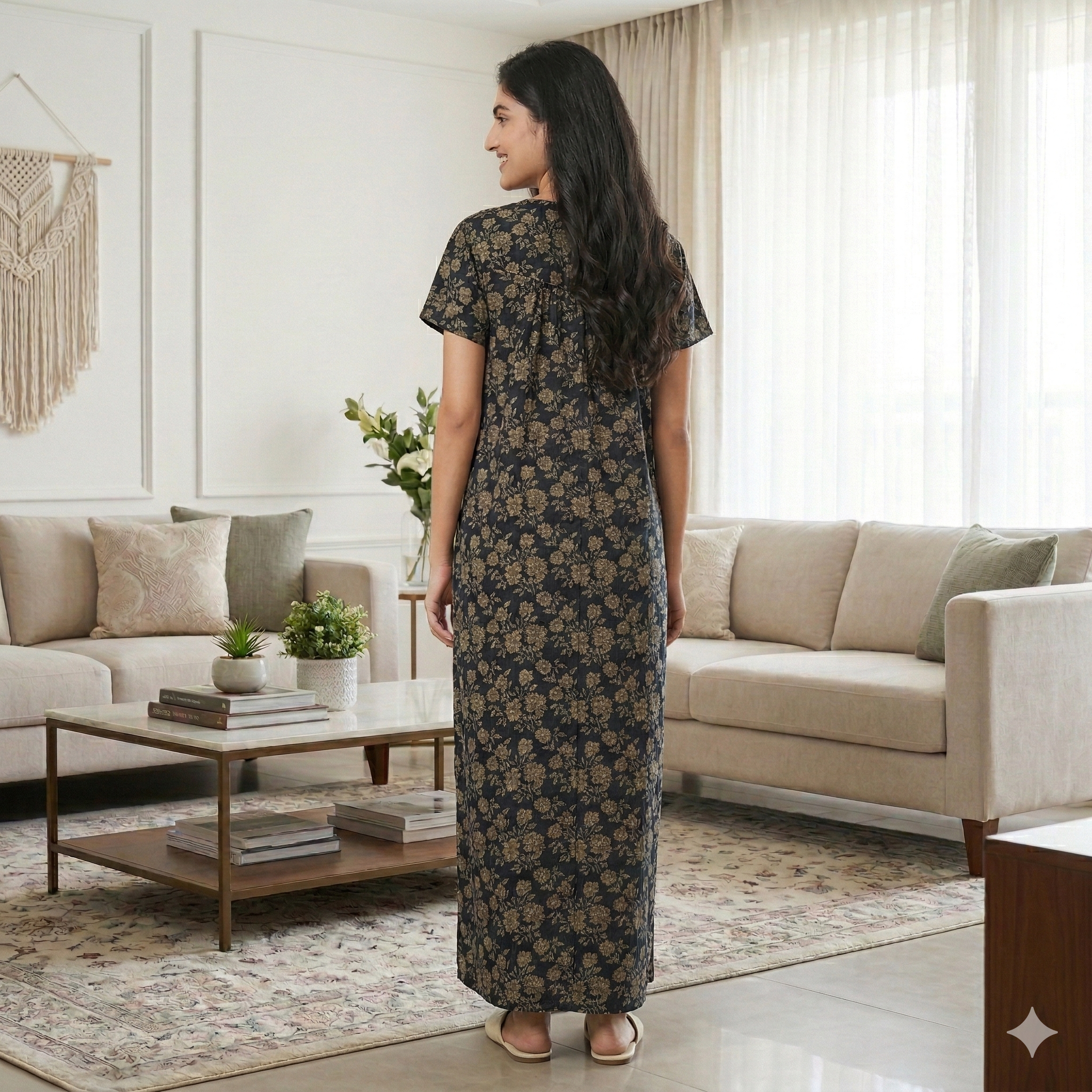 Bizzy Lizzy Black Cosmos Front Open Nighty