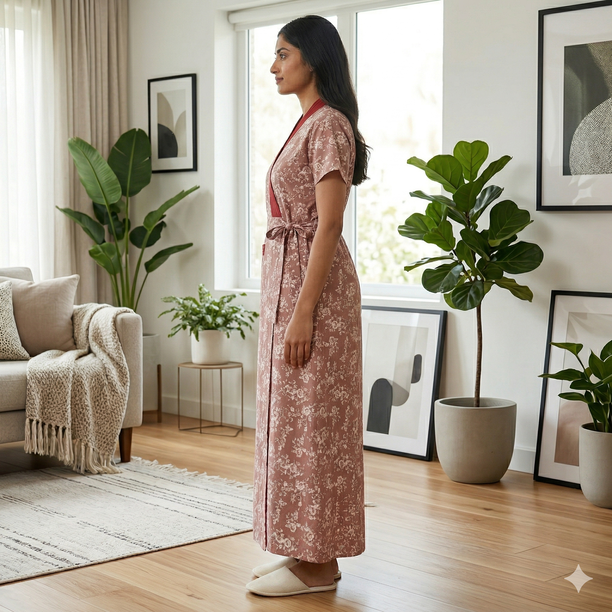 Bizzy Lizzy Light Red Carnation Housecoat