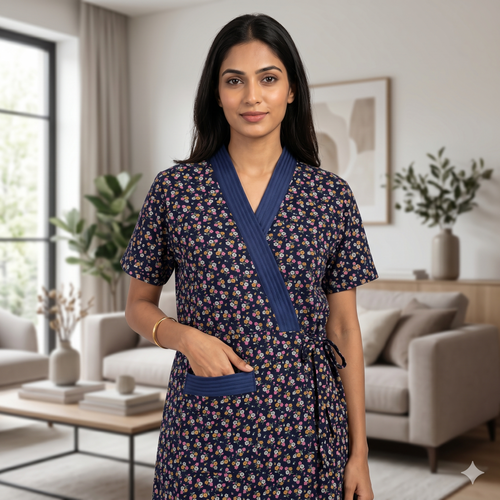Bizzy Lizzy Blue Peony Housecoat