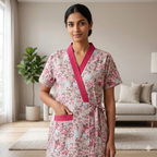 Bizzy Lizzy Pink Tulip 2pc Set Housecoat