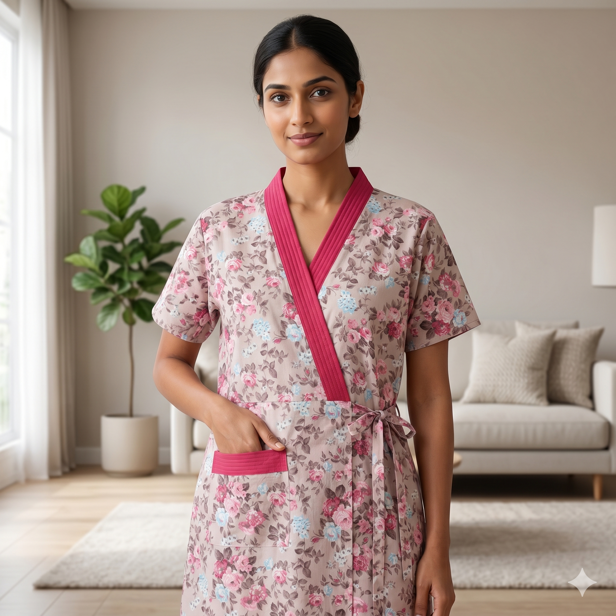 Bizzy Lizzy Pink Tulip 2pc Set Housecoat