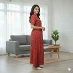 Bizzy Lizzy Red Carnation 2pc Set  Housecoat