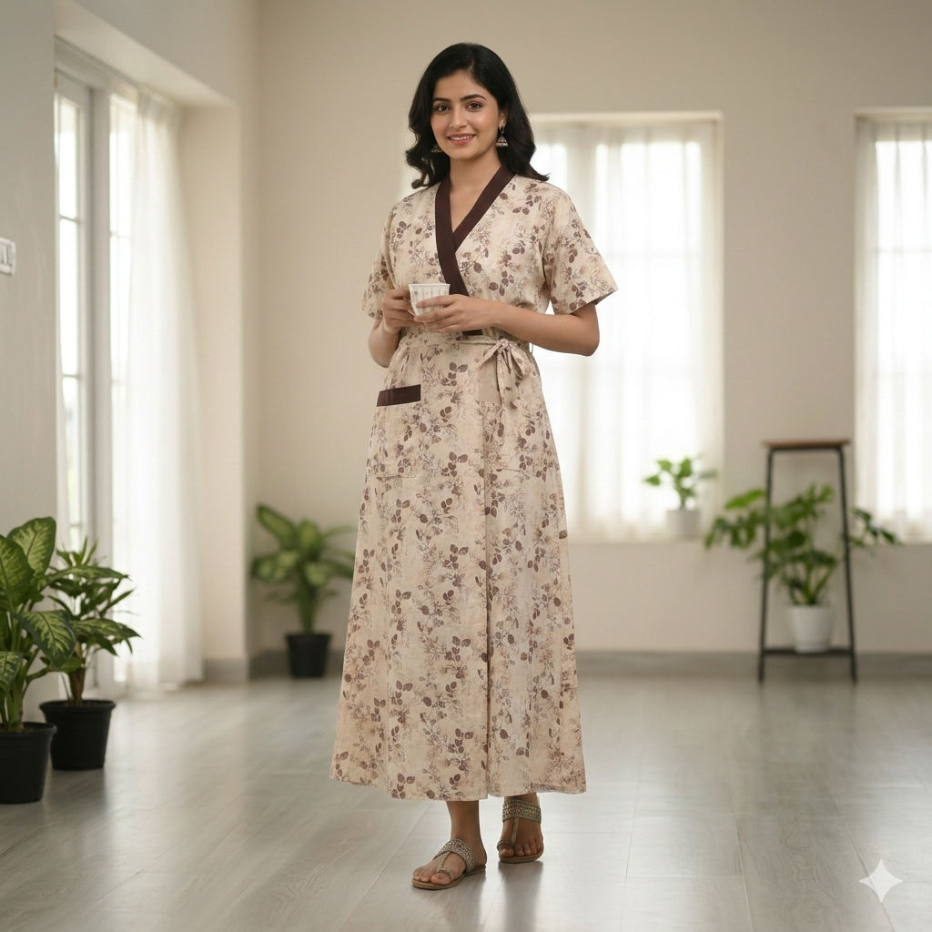 Bizzy Lizzy Yellow Leaves Housecoat