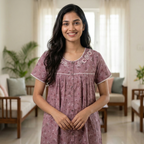 Bizzy Lizzy Light Purple Peony Front Open Nighty