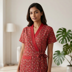 Bizzy Lizzy Red Orchid 2pc Set  Housecoat