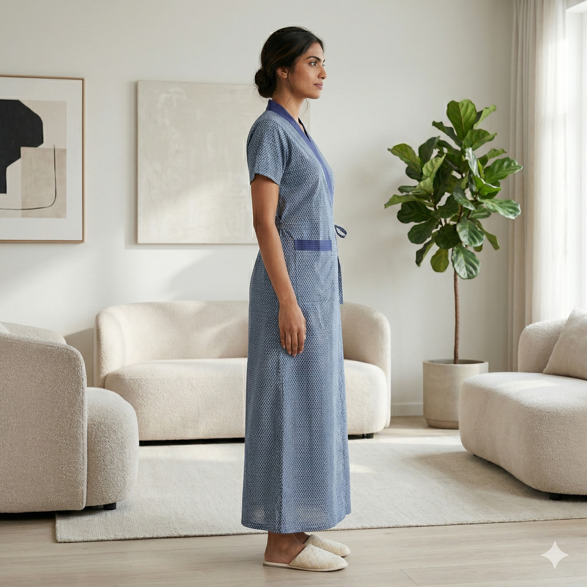 Bizzy Lizzy Light Blue Carnation Housecoat