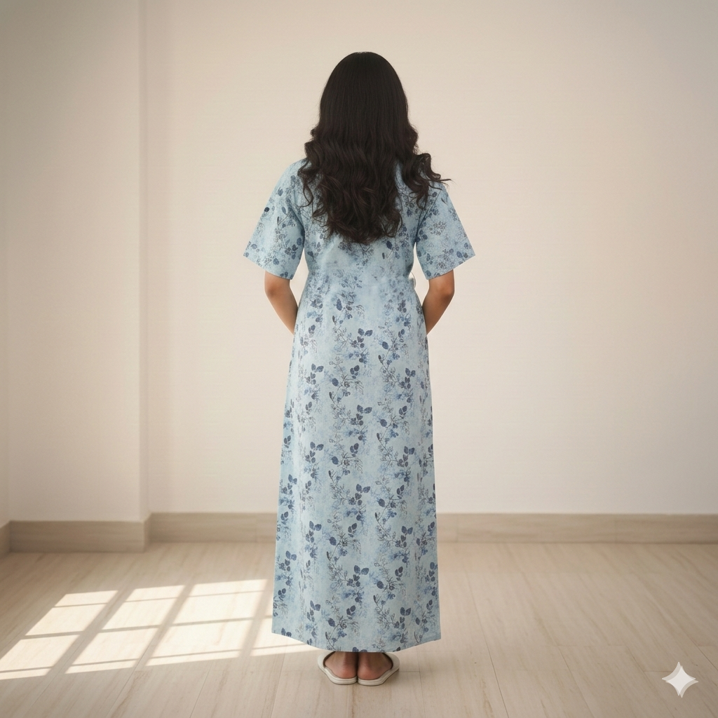 Bizzy Lizzy Blue Leaves Housecoat