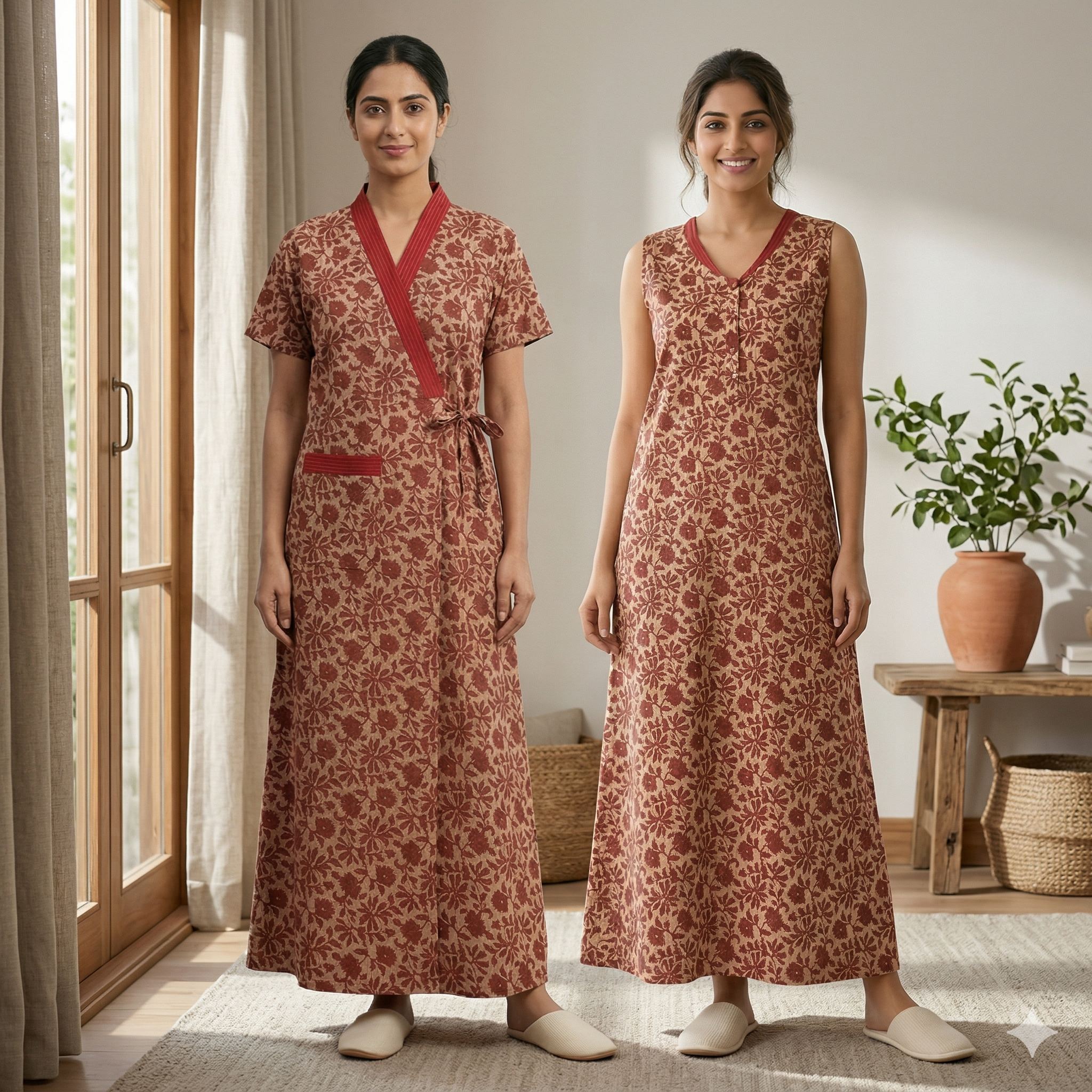 Bizzy Lizzy Red Tulip 2pc Set Housecoat