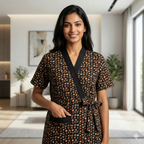 Bizzy Lizzy Black Carnation 2pc Set  Housecoat