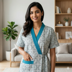 Bizzy Lizzy Sky Blue  Rose 2pc Set  Housecoat