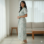 Bizzy Lizzy Green Pansy 2pc Set  Housecoat