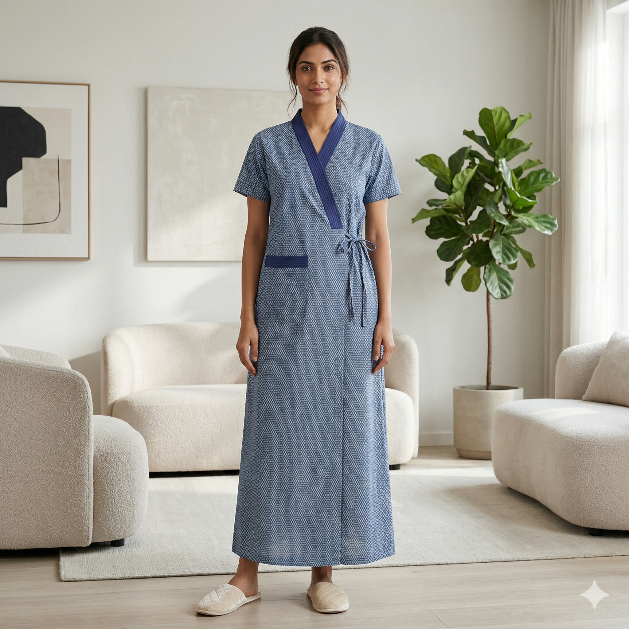 Bizzy Lizzy Light Blue Carnation Housecoat