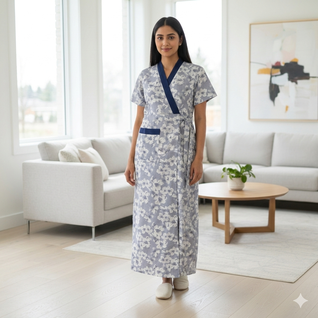 Bizzy Lizzy Blue Pansy 2pc Set  Housecoat