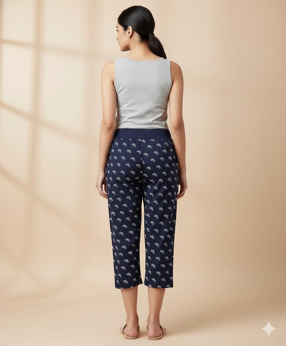 Premium Cotton Hosiery  3/4 Length Capri