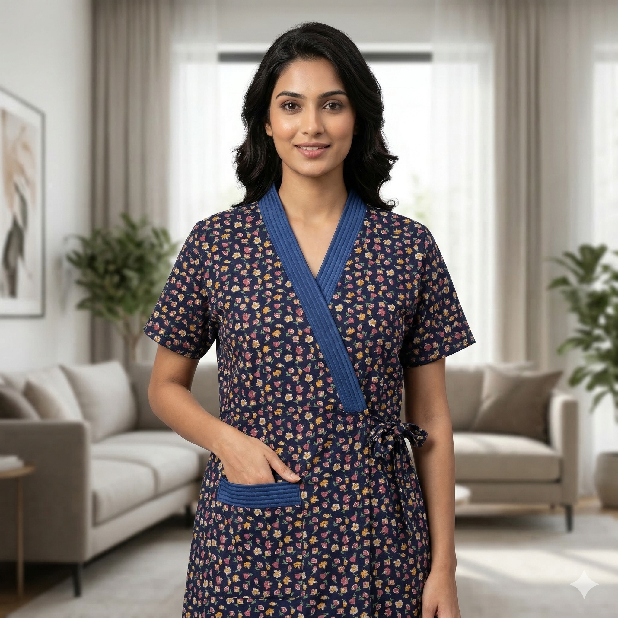 Bizzy Lizzy Blue Carnation 2pc Set  Housecoat