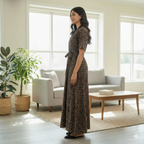 Bizzy Lizzy Black Carnation 2pc Set  Housecoat