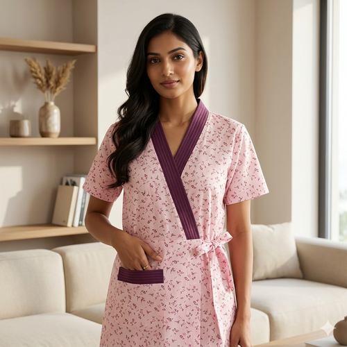Bizzy Lizzy Light Pink Peony Housecoat