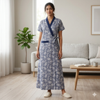 Bizzy Lizzy Powder Blue Carnation Housecoat