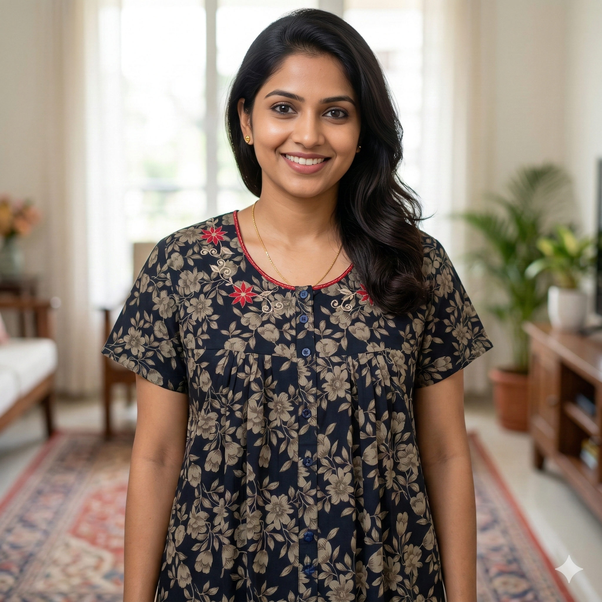 Bizzy Lizzy Black Cosmos Front Open Nighty