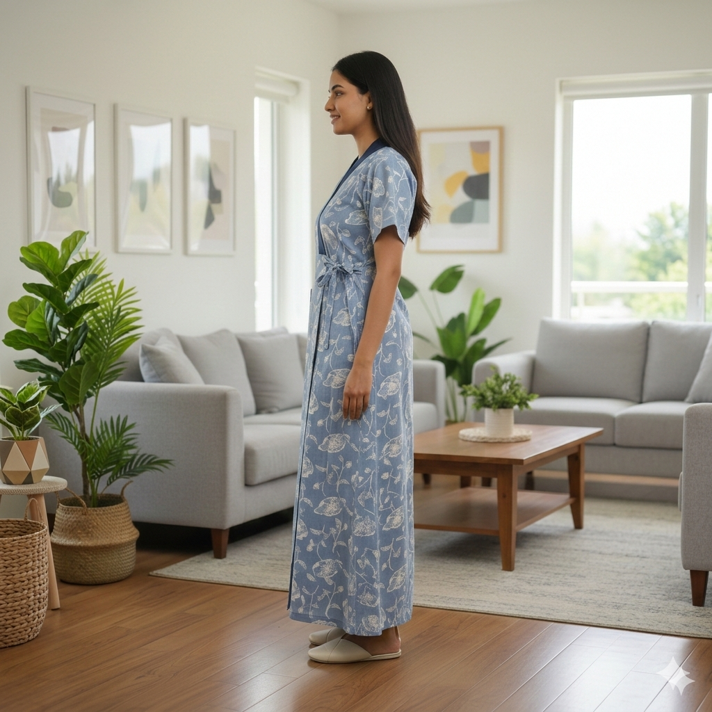 Bizzy Lizzy Blue Lotus Housecoat