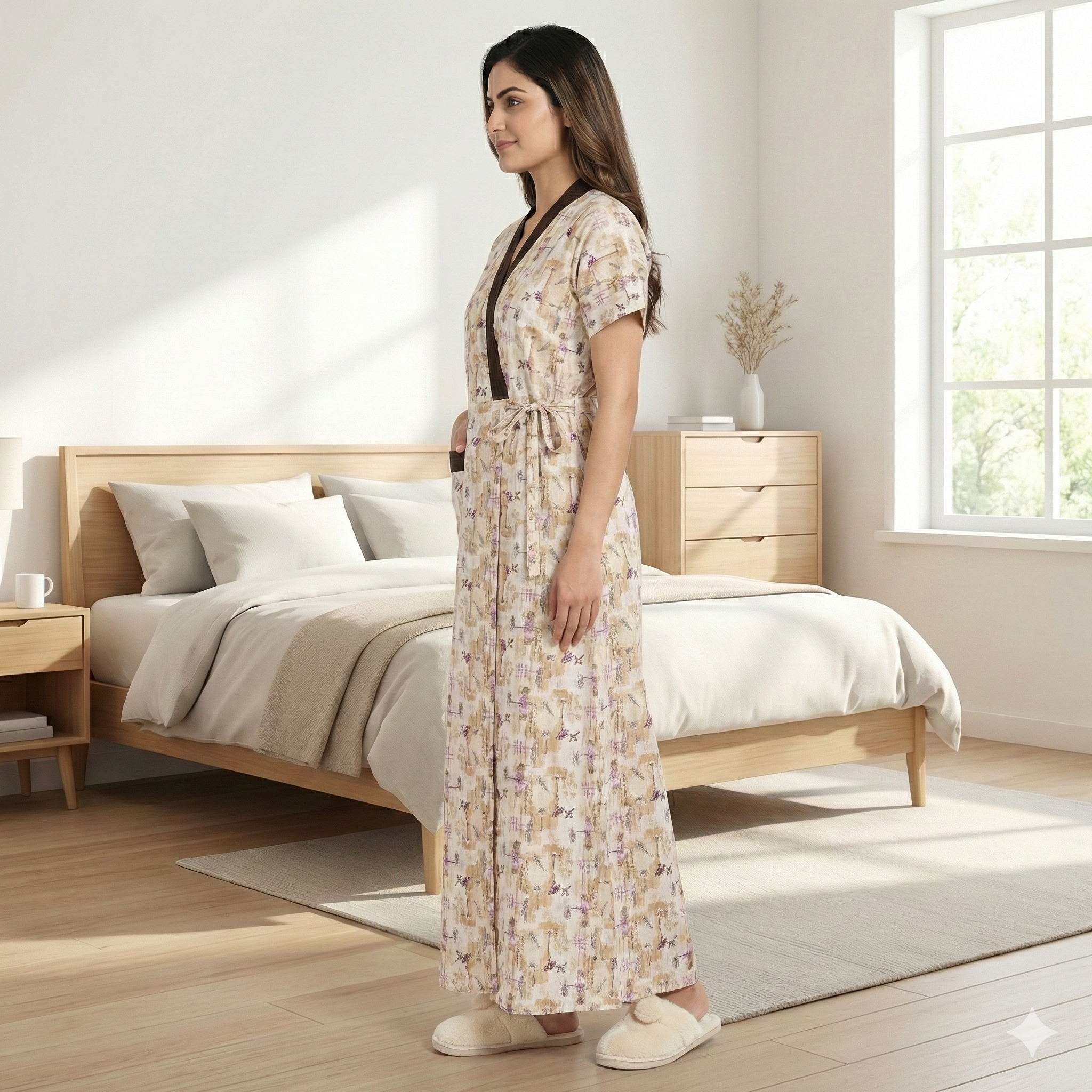 Bizzy Lizzy Poly Cotton 2pc Set  Housecoat