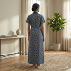 Bizzy Lizzy Navy Blue Peony Housecoat