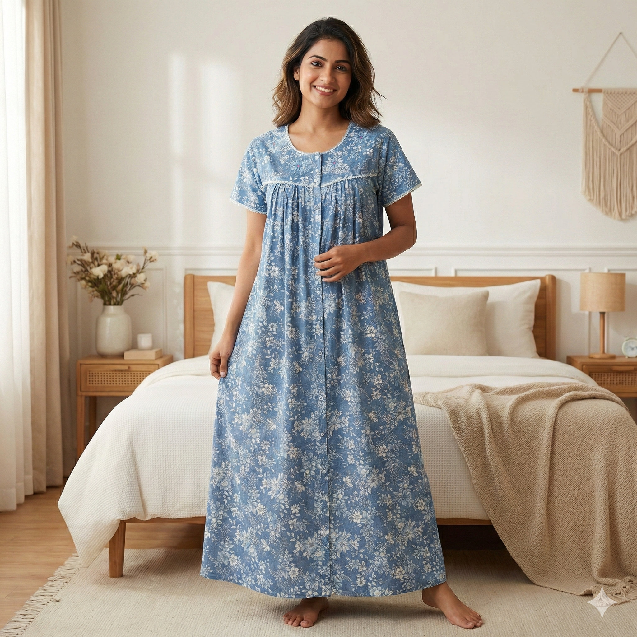 Bizzy Lizzy Poly Cotton Front Open Nighty