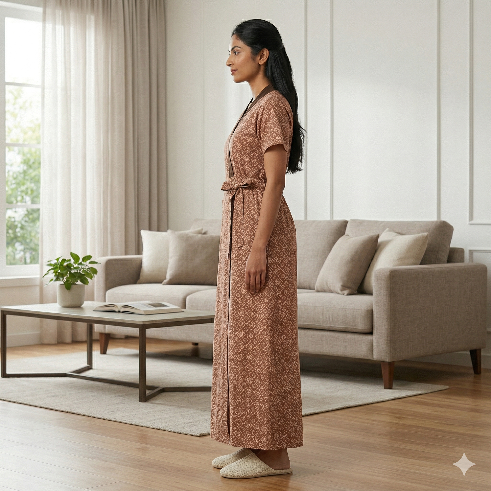 Bizzy Lizzy Brown Orchid 2pc Set  Housecoat