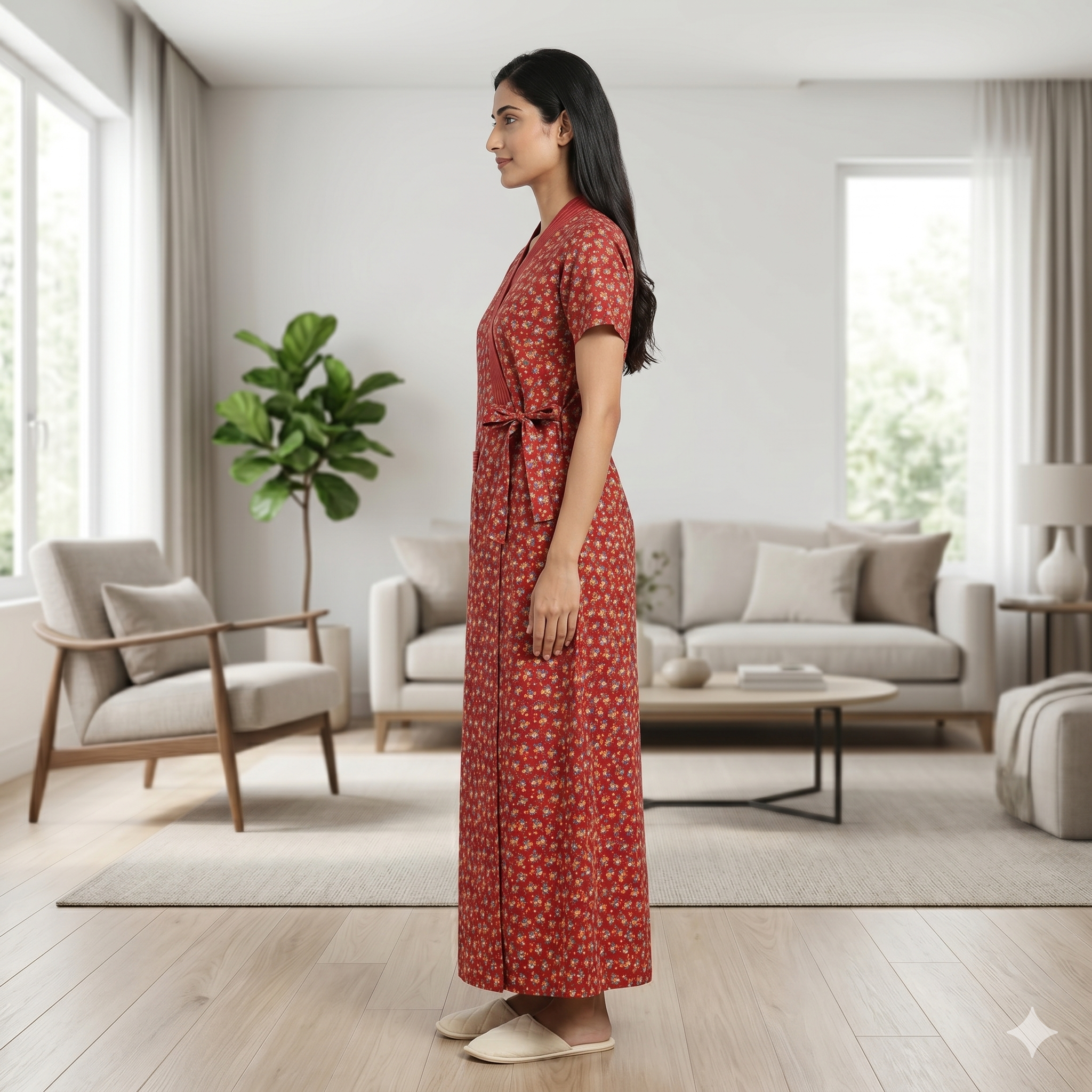 Bizzy Lizzy Red Peony Housecoat