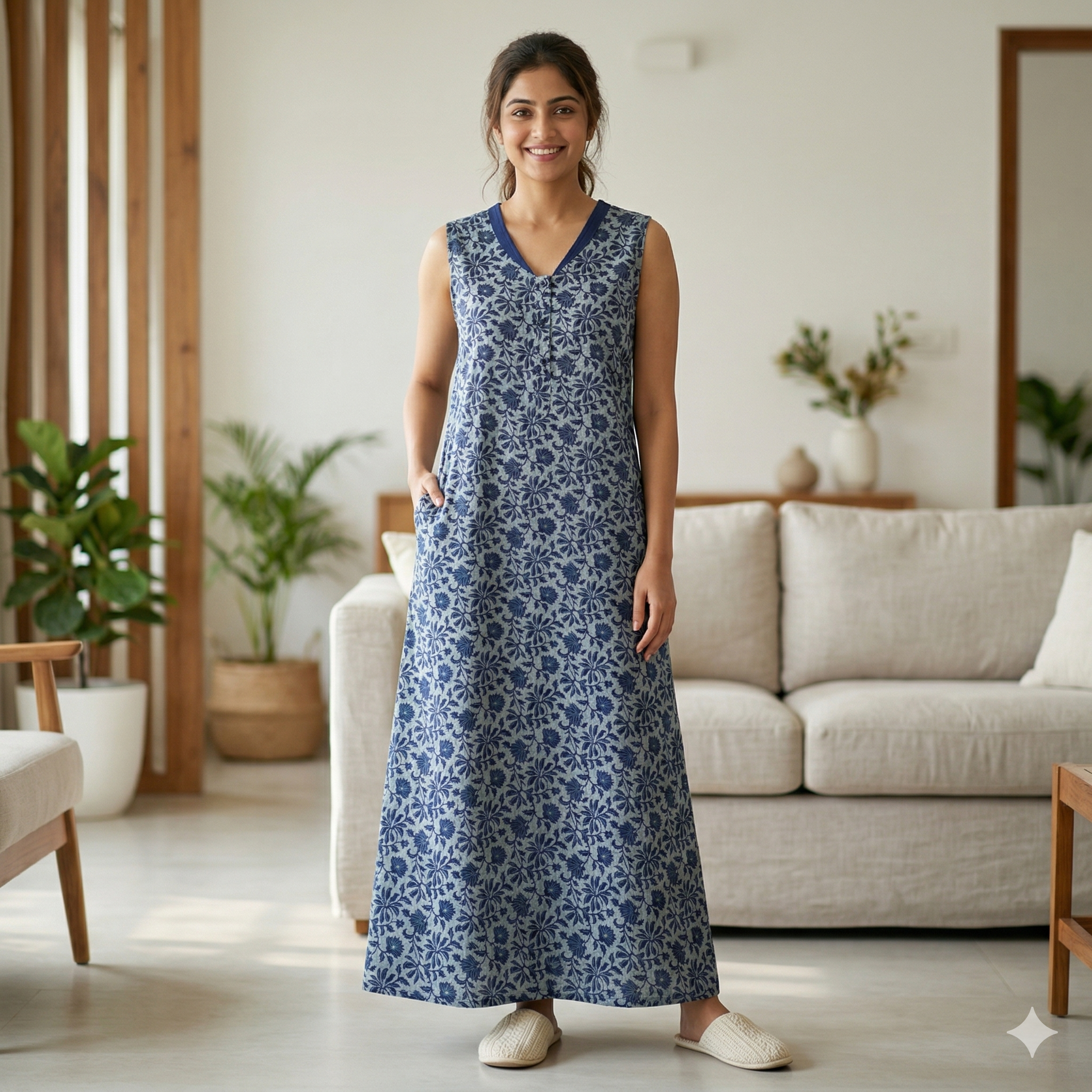 Bizzy Lizzy Blue Tulip 2pc Set  Housecoat