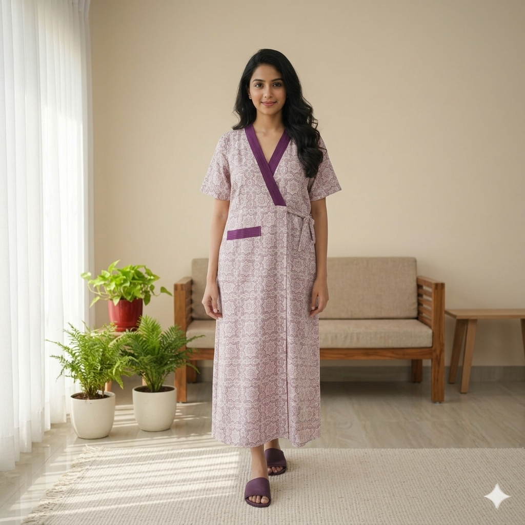Bizzy Lizzy Purple Rose 2pc Set  Housecoat