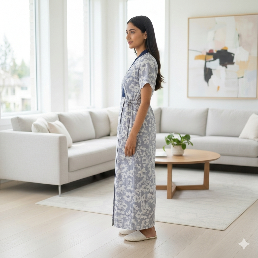 Bizzy Lizzy Blue Pansy 2pc Set  Housecoat