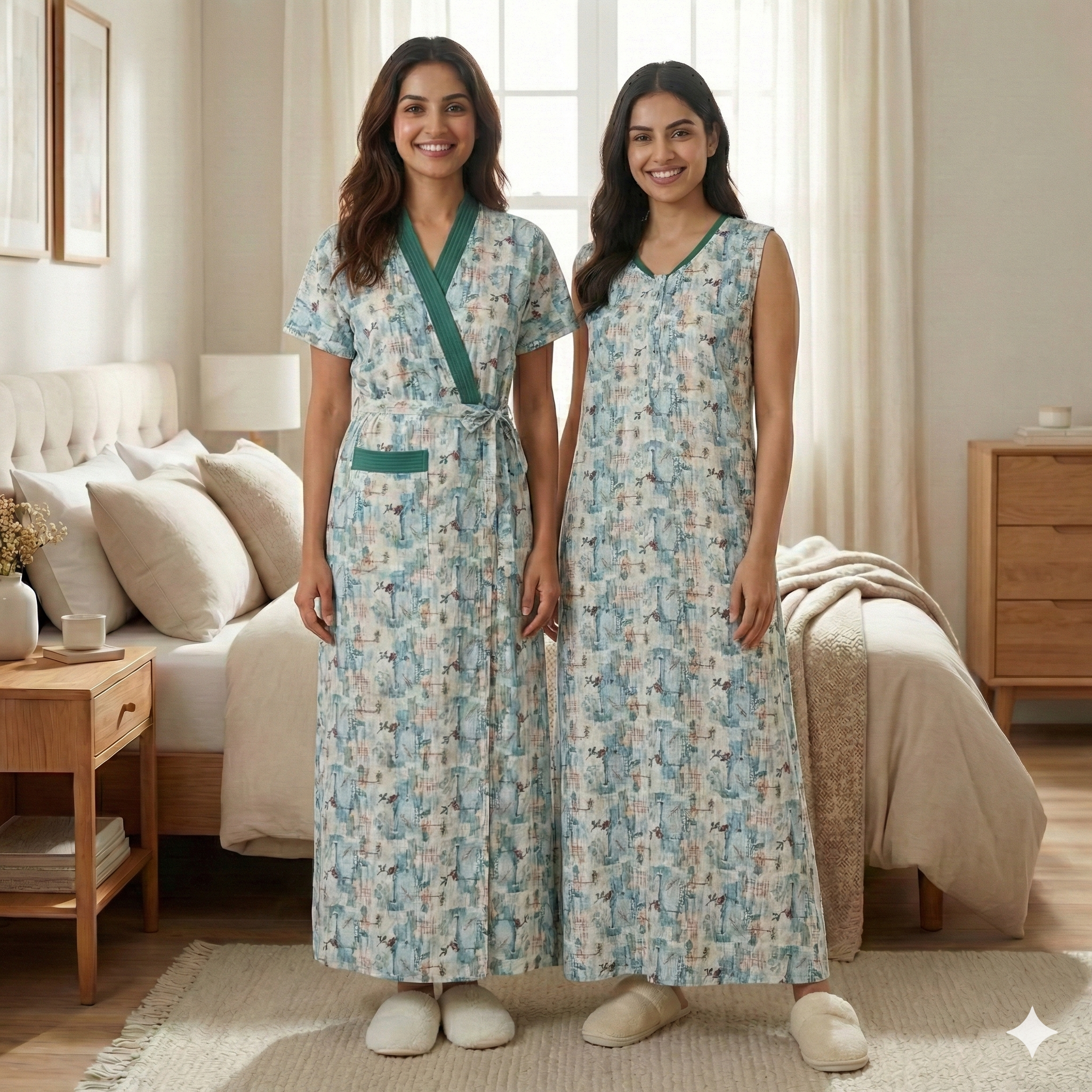 Bizzy Lizzy Poly Cotton 2pc Set  Housecoat