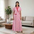 Pure Cotton Pink Carnation Housecoat