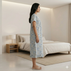 Bizzy Lizzy Blue Lotus Yolkcut Short Nighty