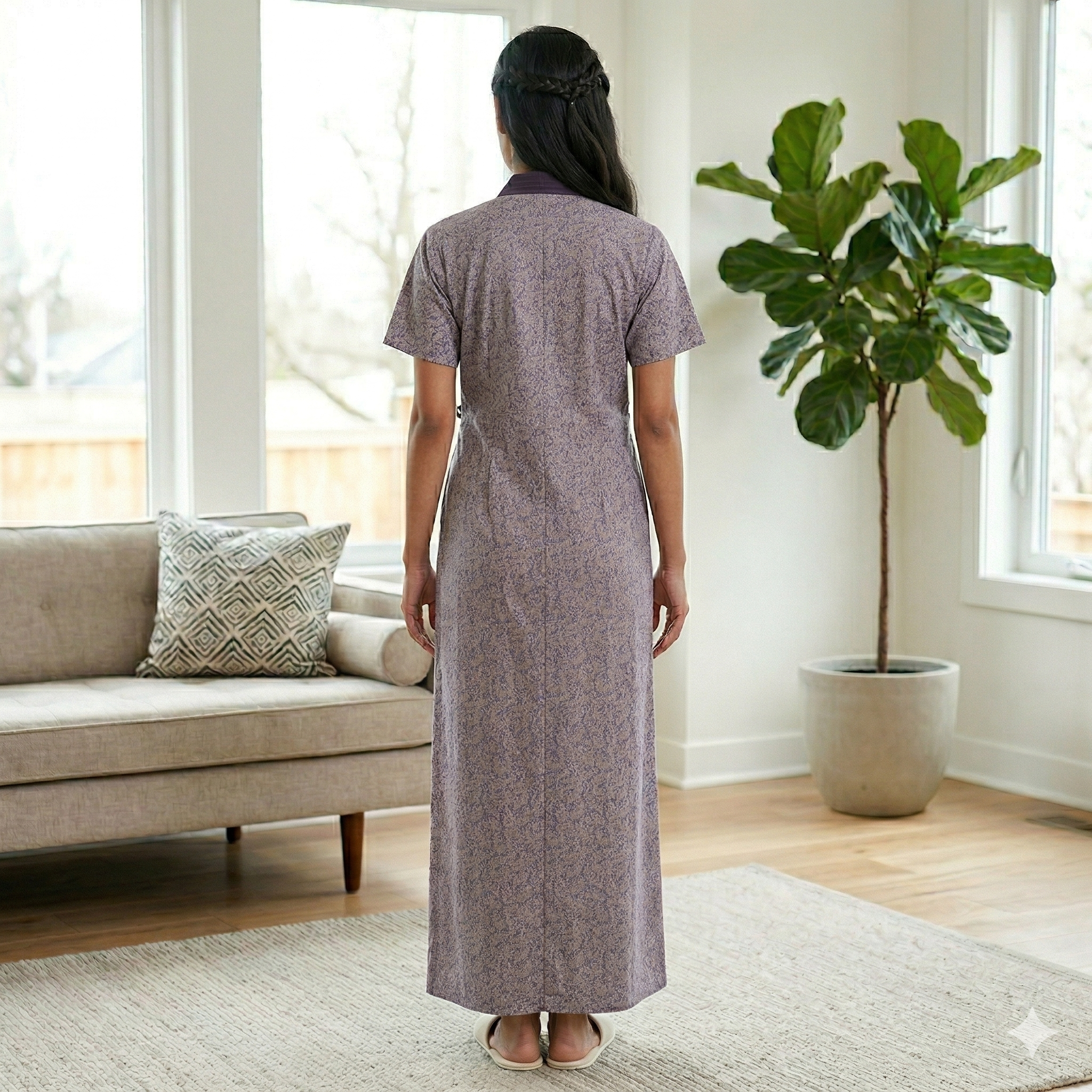 Bizzy Lizzy Purple Carnation Housecoat