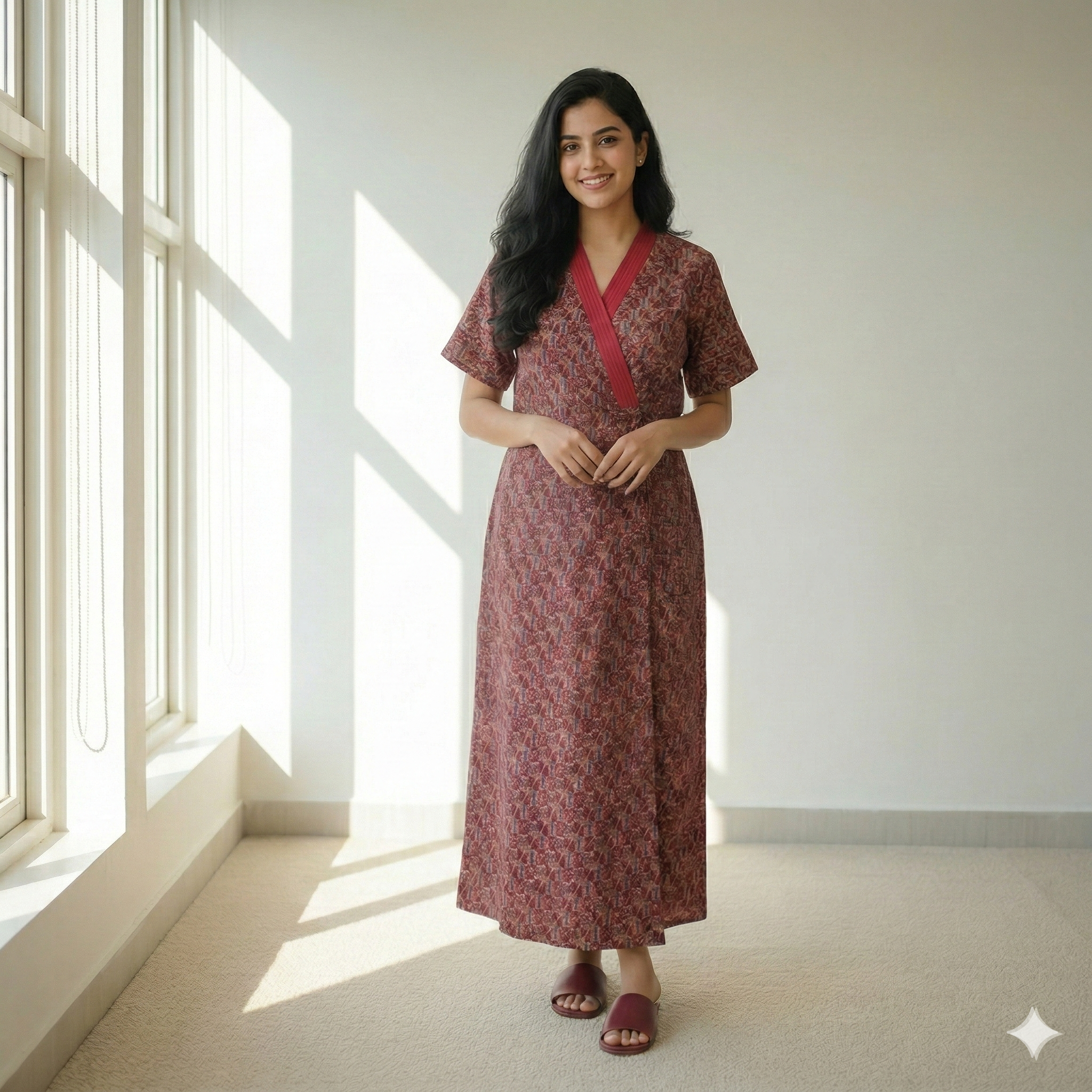 Bizzy Lizzy Maroon Daisy Housecoat