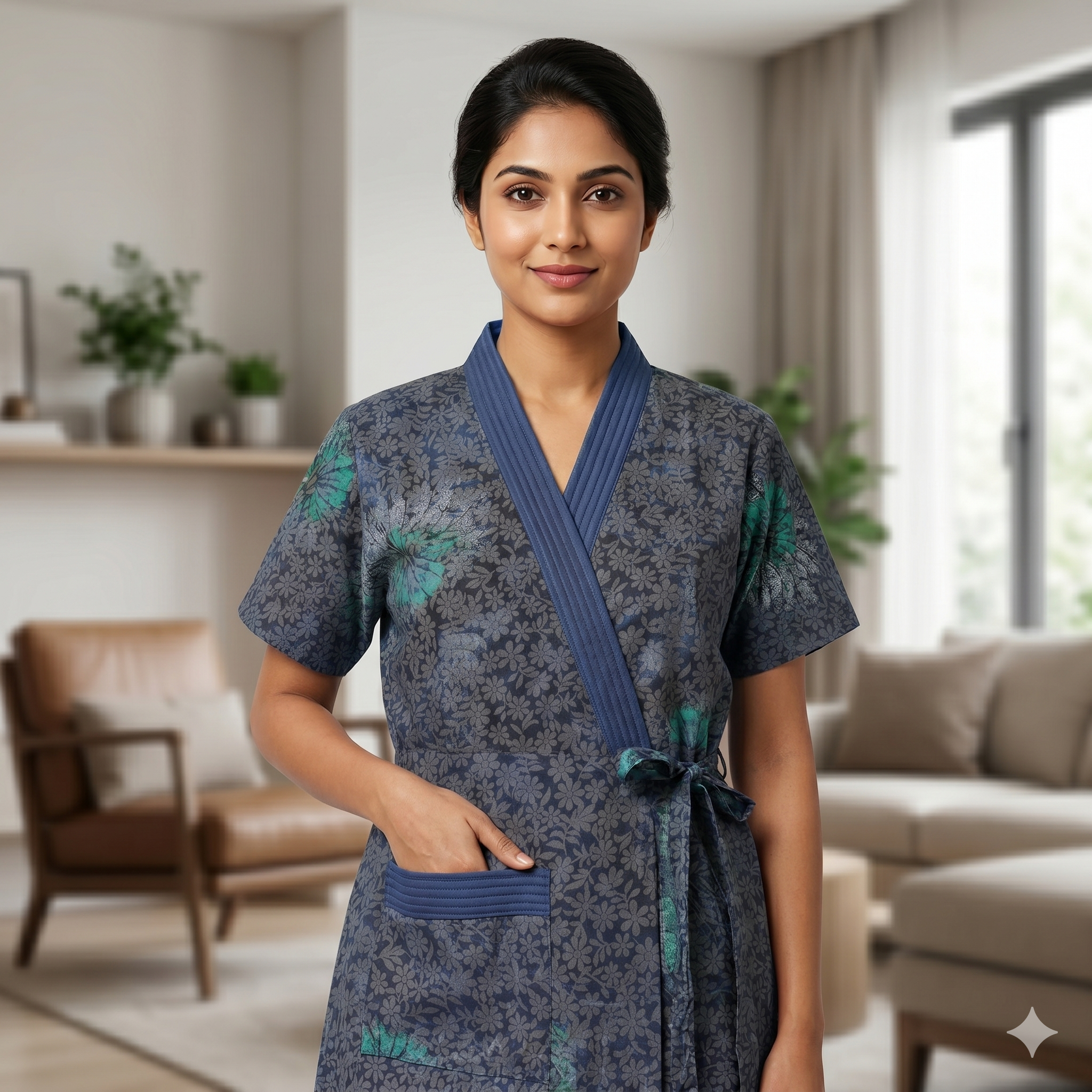 Bizzy Lizzy Navy Blue Stock 2pc Set Housecoat