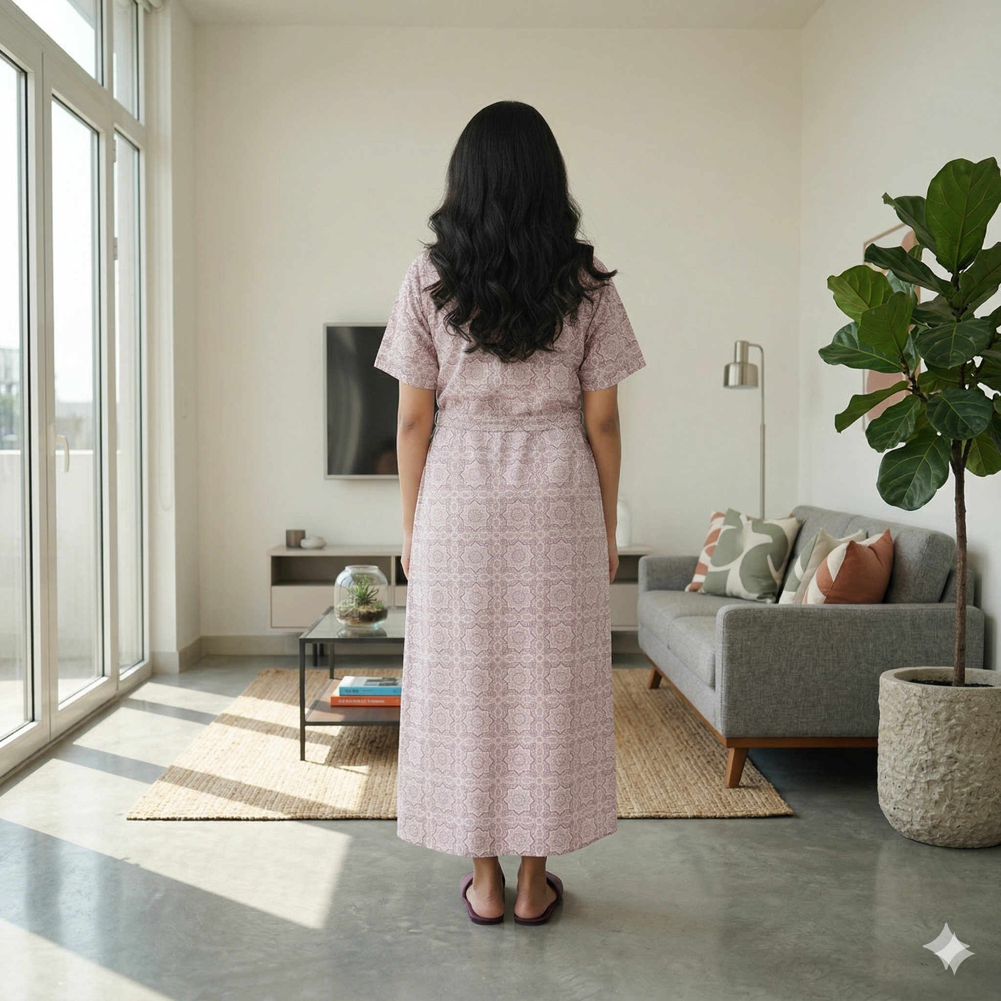 Bizzy Lizzy Purple Rose 2pc Set  Housecoat