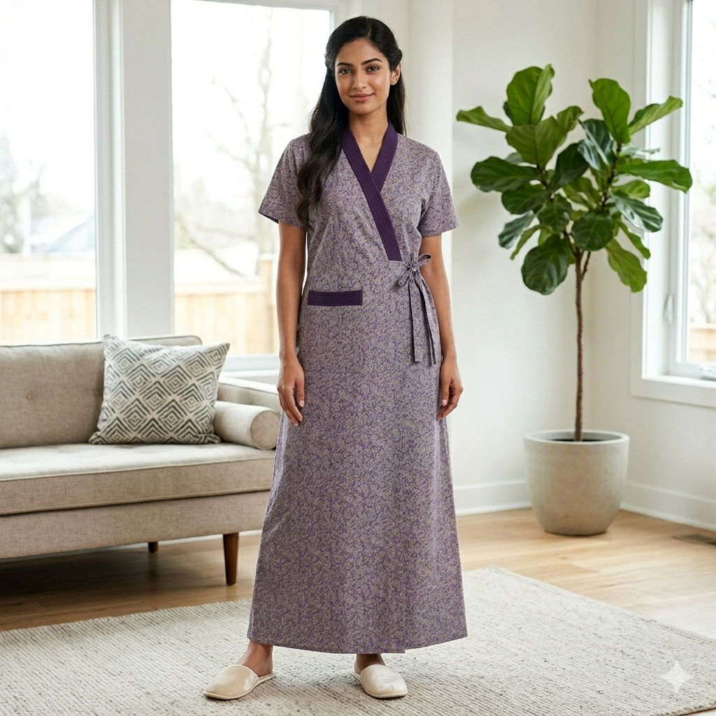 Bizzy Lizzy Purple Carnation Housecoat