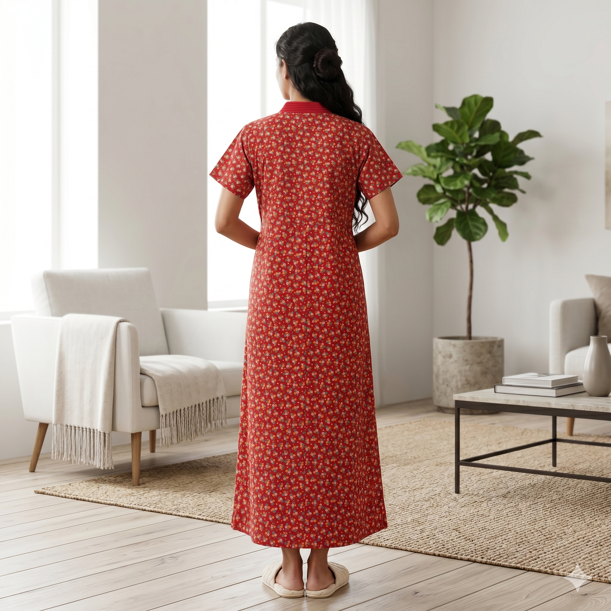 Bizzy Lizzy Red Peony Housecoat