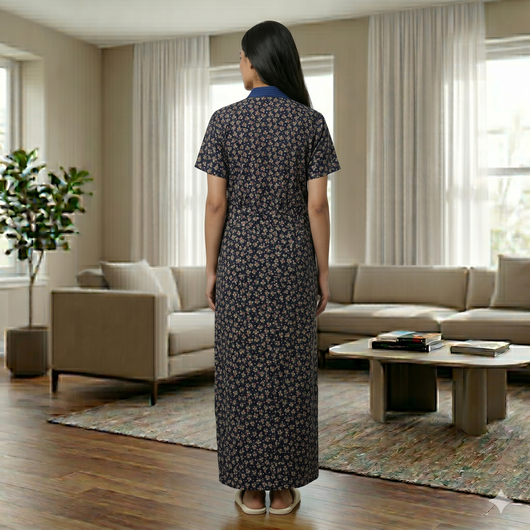 Bizzy Lizzy Blue Peony Housecoat