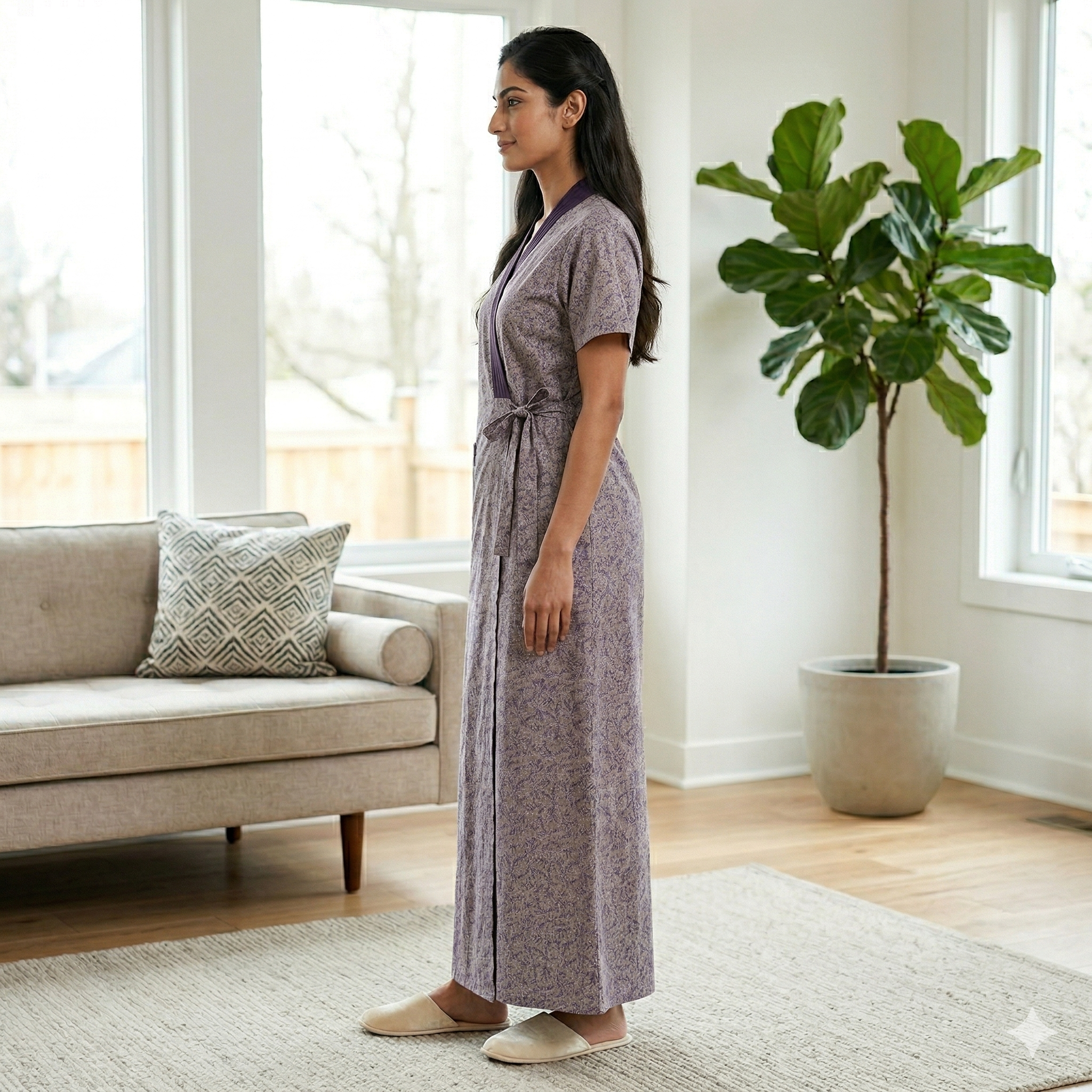 Bizzy Lizzy Purple Carnation Housecoat