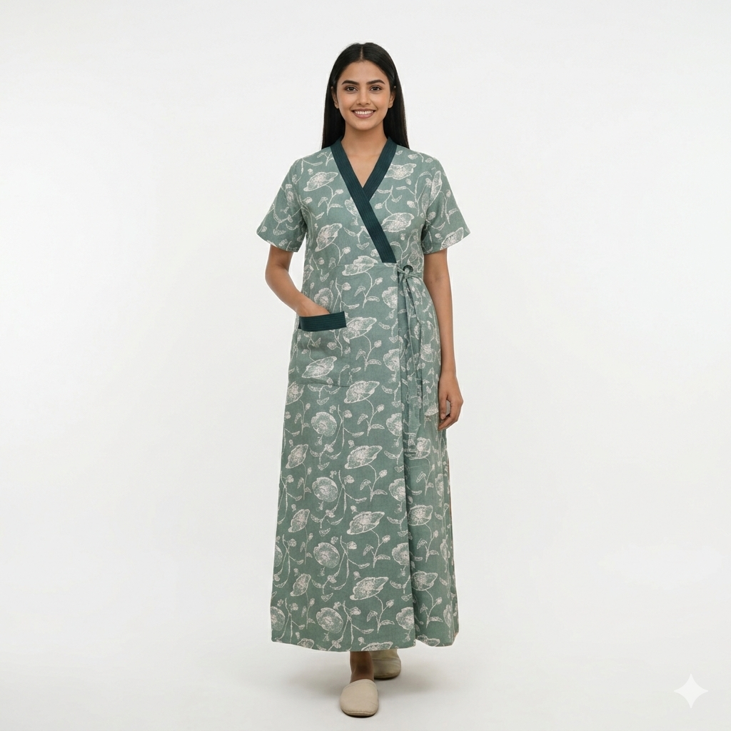 Bizzy Lizzy Green Lotus Housecoat