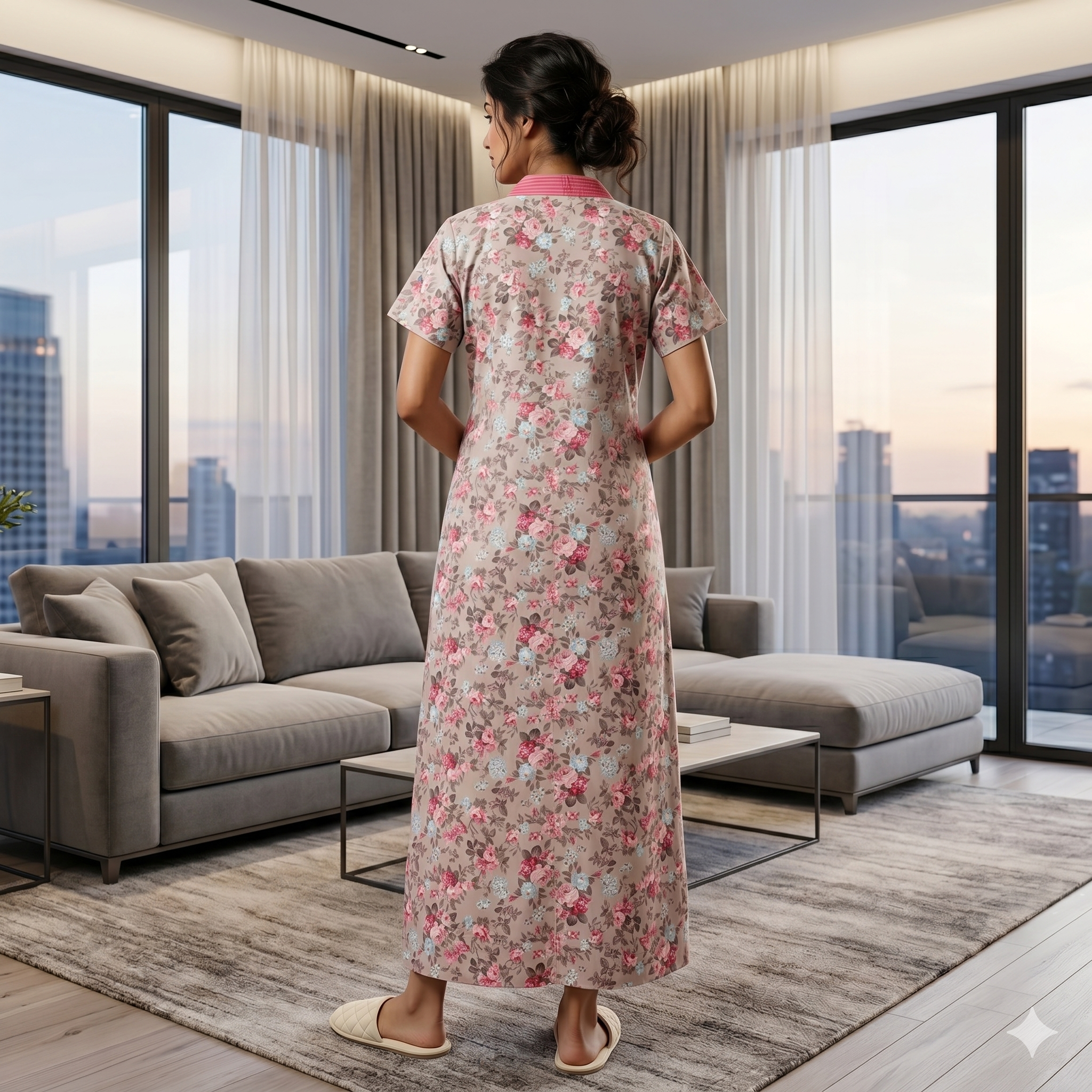 Bizzy Lizzy Pink Tulip 2pc Set Housecoat
