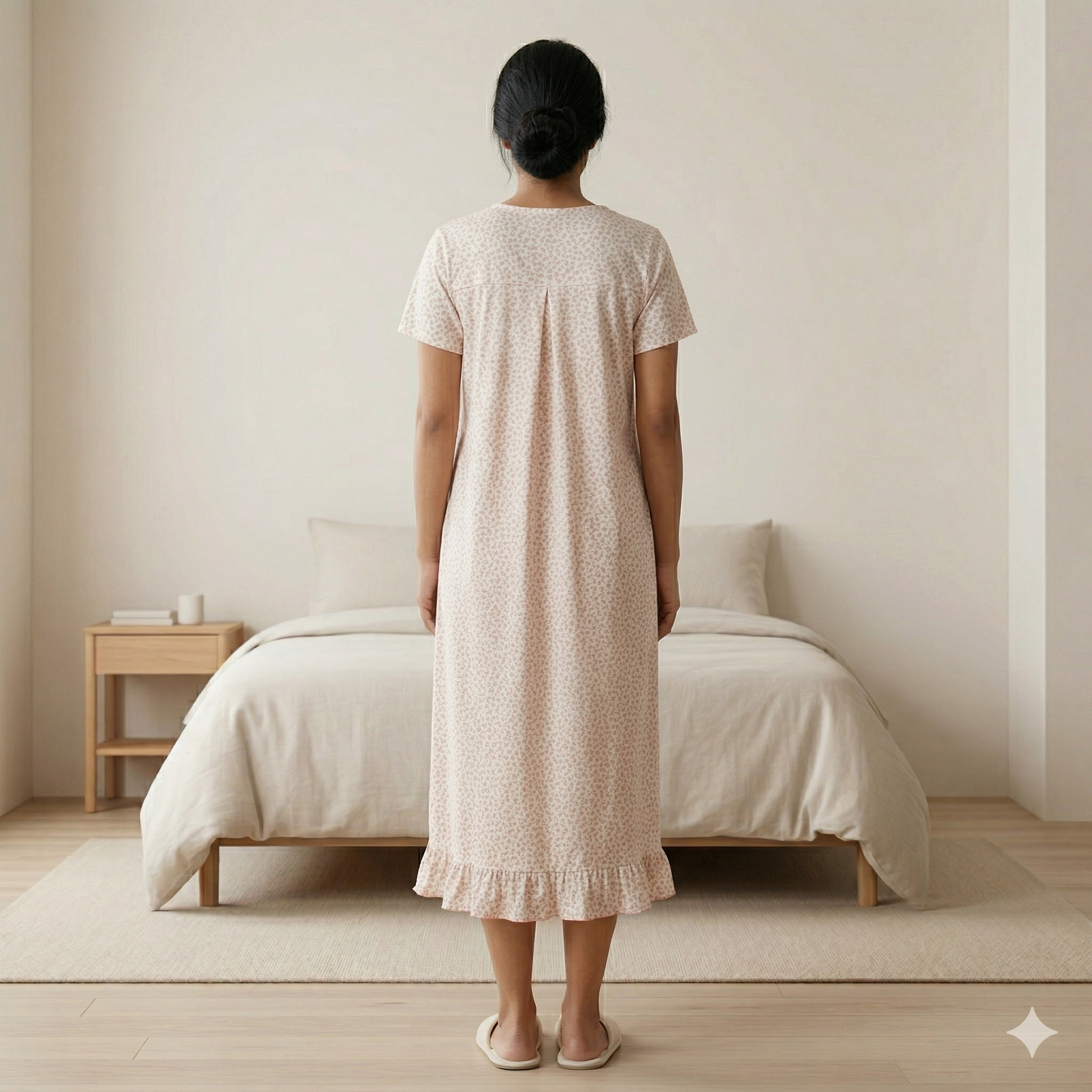 Brasso Peach Lotus Yolkcut Short Nighty