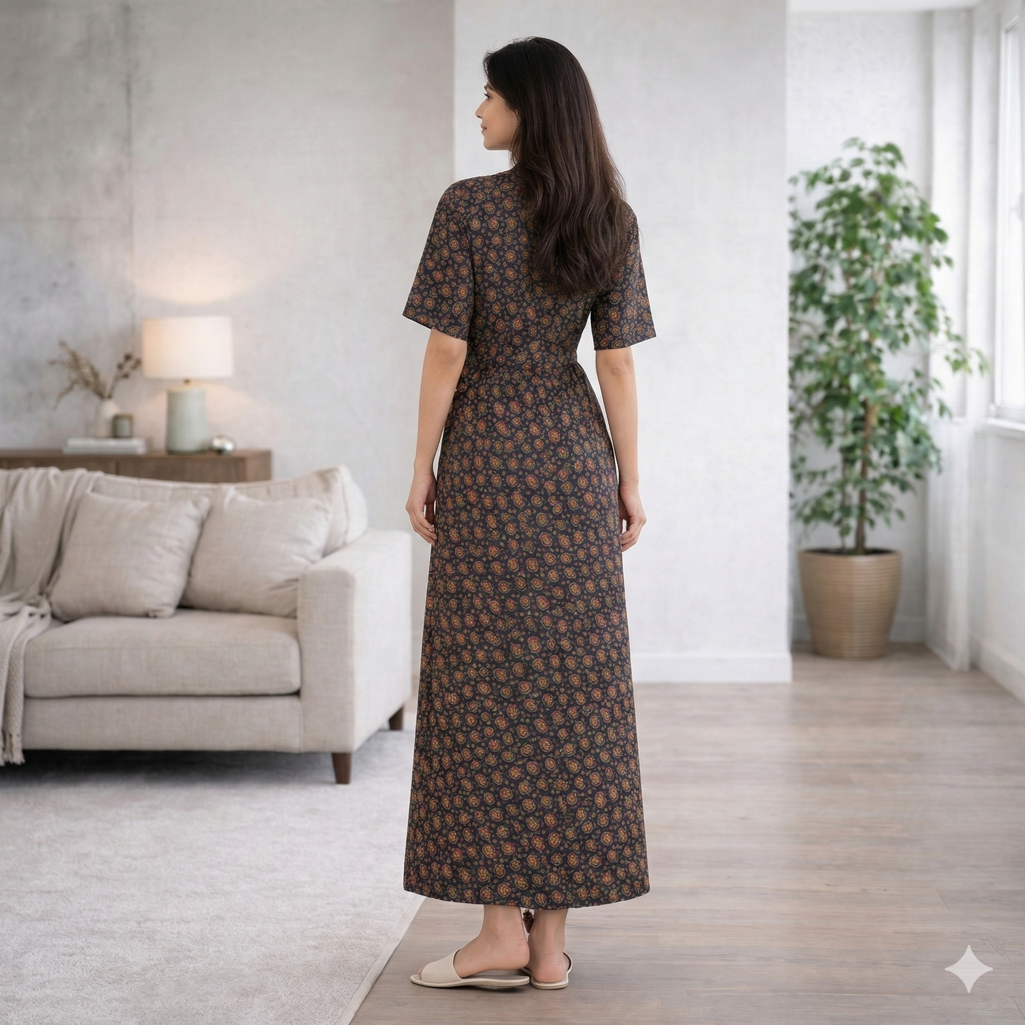 Bizzy Lizzy Black Orchid 2pc Set  Housecoat