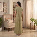 Bizzy Lizzy Saga Green Peony Front Open Nighty