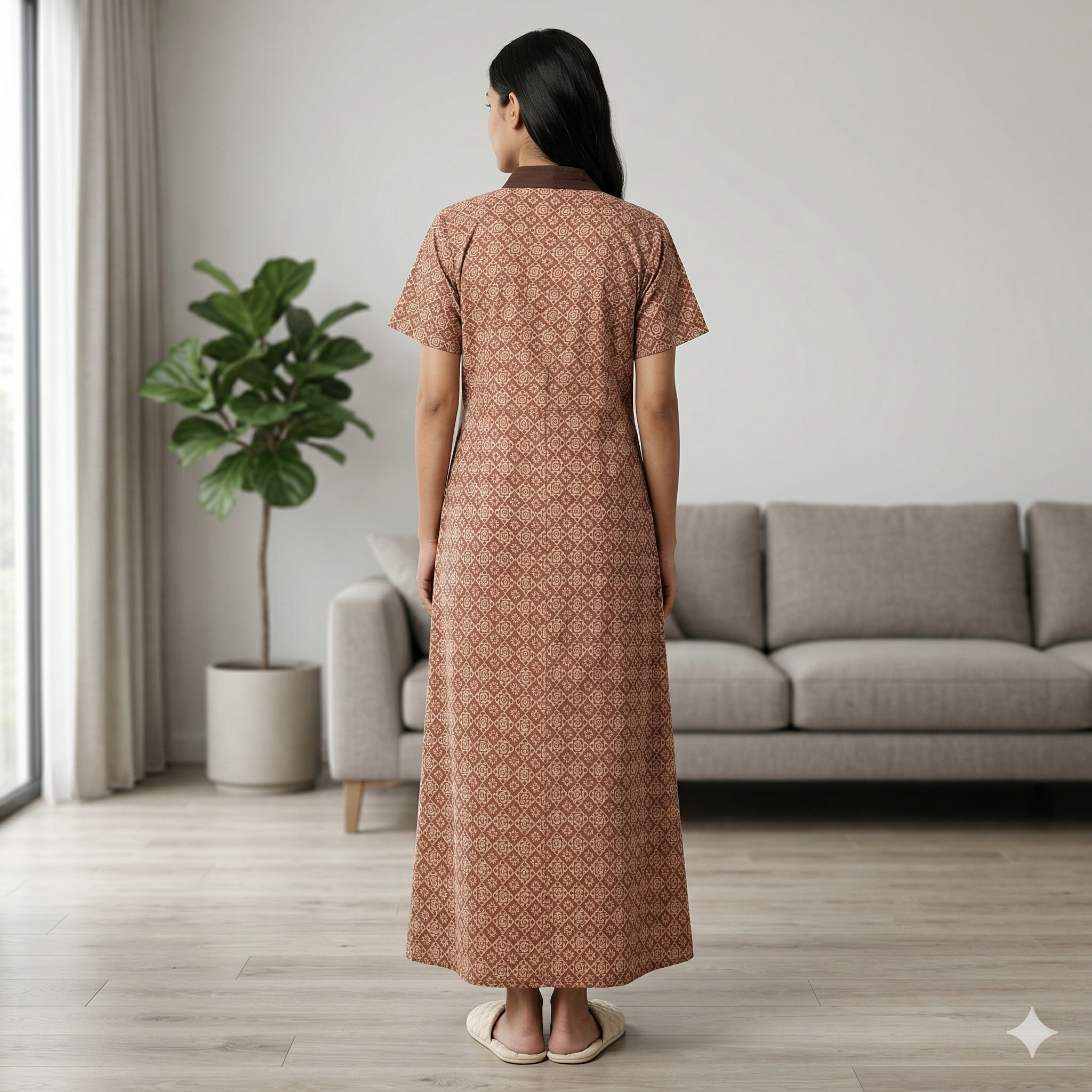 Bizzy Lizzy Brown Orchid 2pc Set  Housecoat