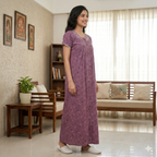 Bizzy Lizzy Light Purple Peony Front Open Nighty